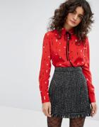 Sonia By Sonia Rykiel Playing Card Printed Silk Blouse - Multi