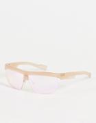 Dkny Sport Sunglasses With Holographic Lenses In Beige-neutral