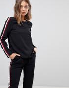 Vero Moda Stripe Detail Sweatshirt - Black