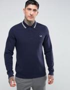 Fred Perry Slim Fit Long Sleeve Tipped Polo In Navy - Navy