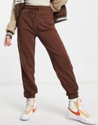 Stradivarius Basic Sweatpants In Chocolate-brown