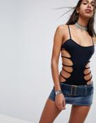 Jaded London Extreme Mini Denim Skirt With Belt - Blue