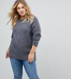 Asos Curve Sweater In Oversized With Crew Neck - Gray