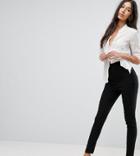 Asos Design Tall High Waist Pants In Skinny Fit - Black