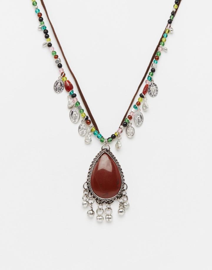 Asos Festival Trinket Statement Necklace - Multi