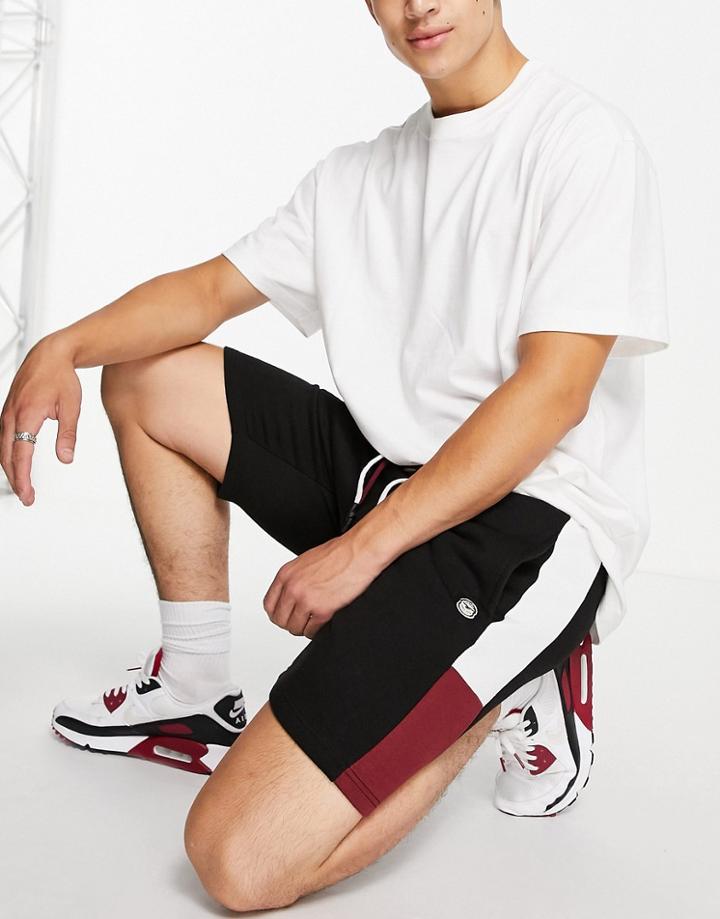 Le Breve Multi Panel Jersey Shorts In Black - Part Of A Set