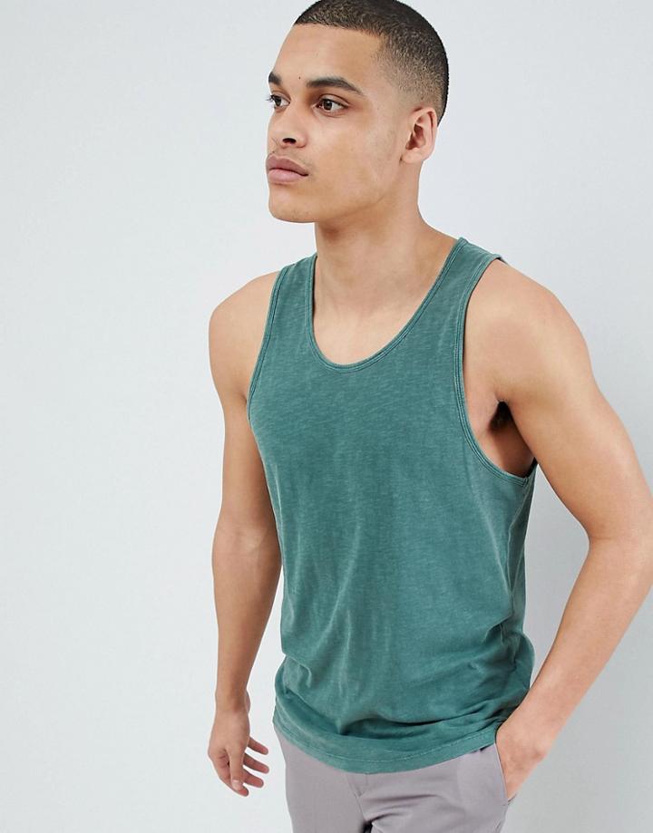 Selected Homme Overdye Tank - Green