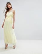 Little Mistress Sweetheart Maxi Dress With Embellished Neck - Yellow