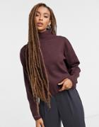 & Other Stories High-neck Knitted Sweater In Burgundy-red