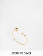 Asos Gold Plated Sterling Silver Fine Open Bead Ring - Gold