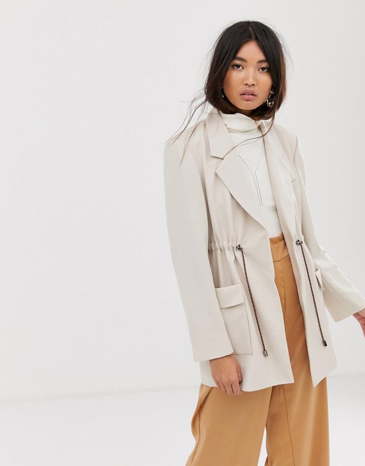Asos Design Draw Cord Longline Blazer