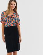 Closet Tie Front Pencil Dress - Pink