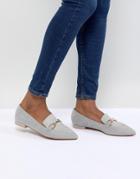 Asos Design Lance Pointed Loafer Ballet Flats - Gray