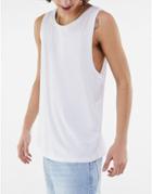 Bershka Oversized Tank In Black-white