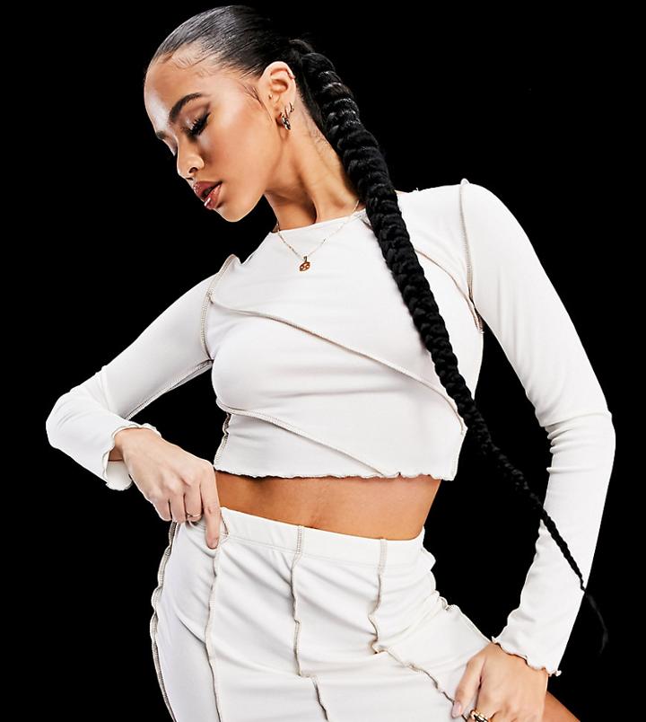 Asyou Seam Detail Matching Mini Skirt In White