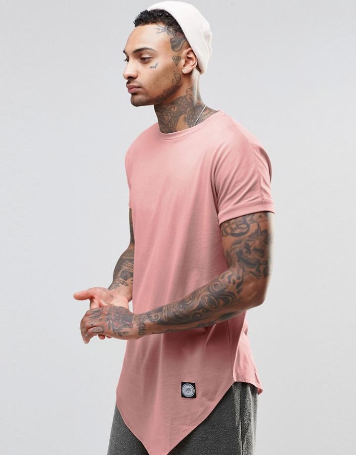 Sixth June T-shirt With Asymetric Hem - Pink