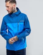 Columbia Pouring Adventure Jacket Hooded Waterproof 2 Tone - Blue