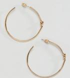 Reclaimed Vintage Inspired Knot Hoop Earrings - Gold