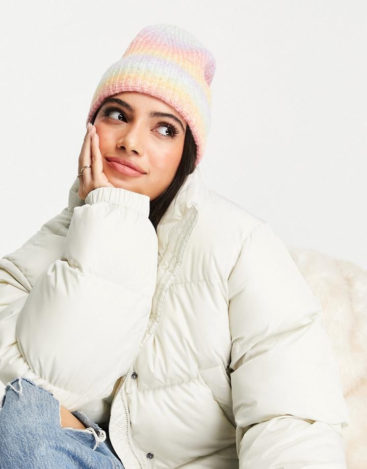 Accessorize Ribbed Beanie Hat In Ombre-multi