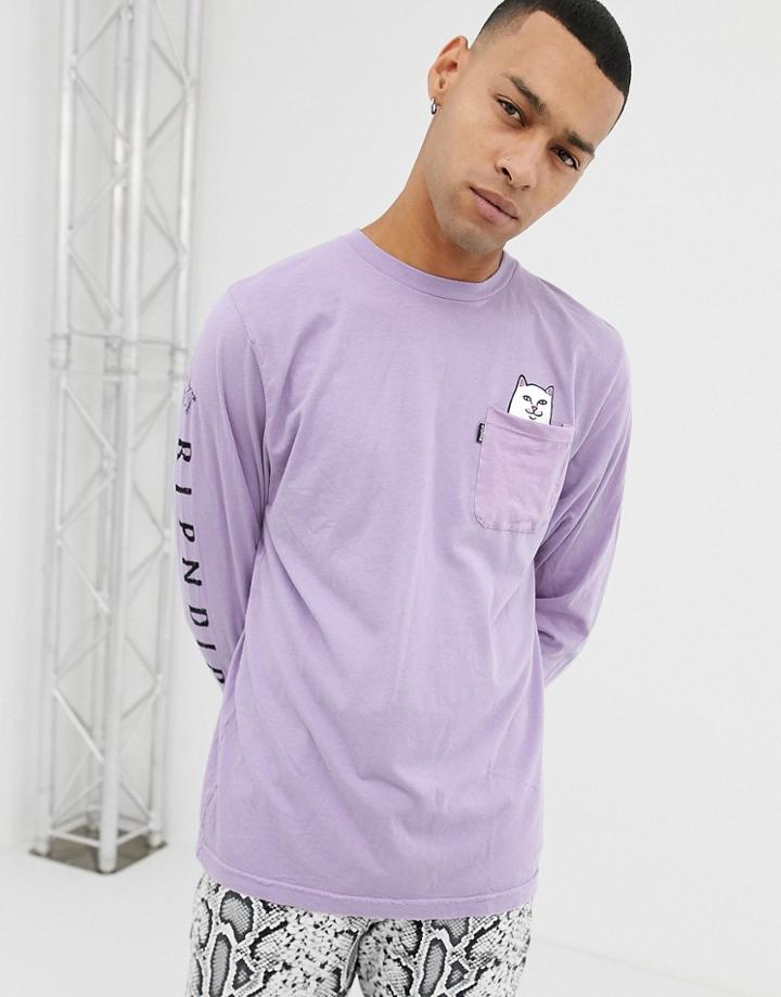 Ripndip Lord Nermal Long Sleeve Top In Purple - Purple