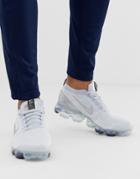 Nike Running Vapormax Flyknit Sneakers In Irridescent-white