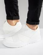 Armani Jeans Elastic Runner Sneakers In White - White