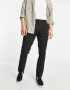 Topman Cotton Blend Skinny Chinos In Black - Black