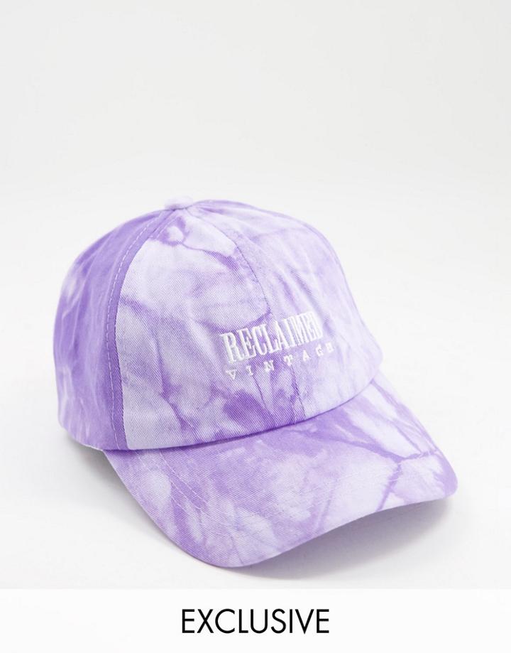Reclaimed Vintage Inspired Unisex Cap With Logo In Tie-dye Purple