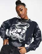 Missguided Acid Wash Sweatshirt In Black