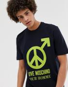 Love Moschino All Over Gloss Print T-shirt - Navy