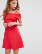 New Look Bardot A-line Dress - Red