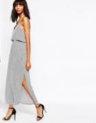 Minimum Metallic Maxi Dress With Contrast Straps - 000 White