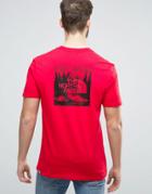The North Face Redbox Celebration T-shirt Back Print In Red - Red