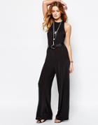First & I Wide Leg Jumpsuit - Black