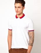 Asos Polo With Contrast Tipping - White