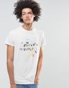 Weekday Roc Ss Tee Power To The People Print - Off White
