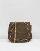 Yoki Fashions Suede Effect Across Body Saddle Bag - Green
