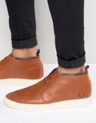 Fred Perry Shields Mid Leather Sneakers - Tan