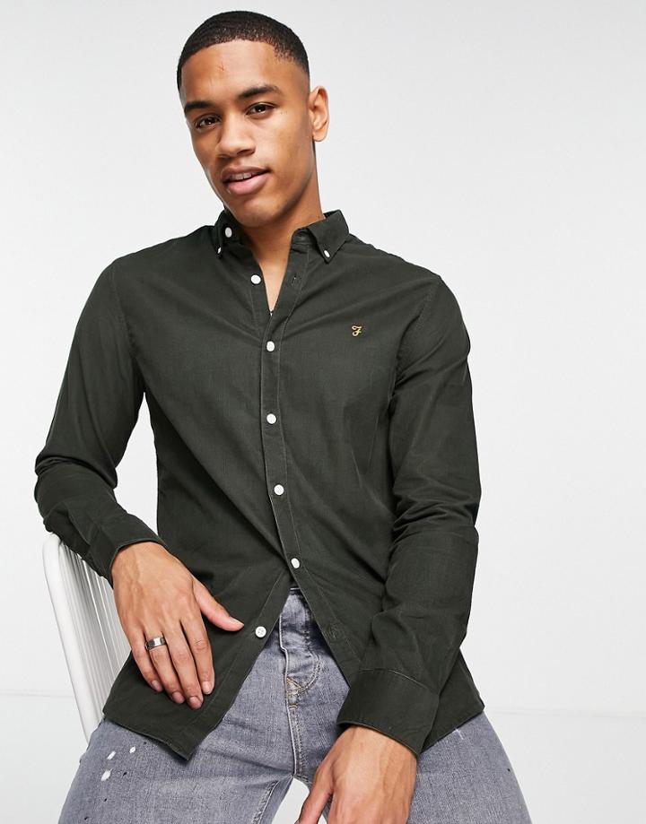Farah Fontella Cord Shirt In Green