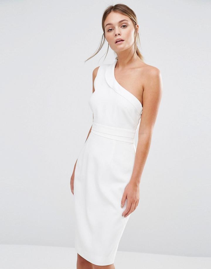 Stylestalker One Shoulder Midi Dress - White