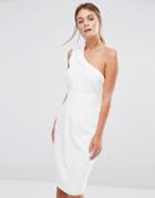 Stylestalker One Shoulder Midi Dress - White