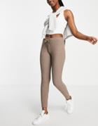 Topshop Soft Brushed Slim Fit Sweatpants In Brown