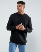 Asos Longline Sweatshirt In Black - Black