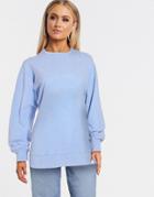 Asos Design Oversized Washed Sweatshirt In Cornflower Blue-blues