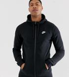 Nike Tall Club Zip-through Hoodie In Black