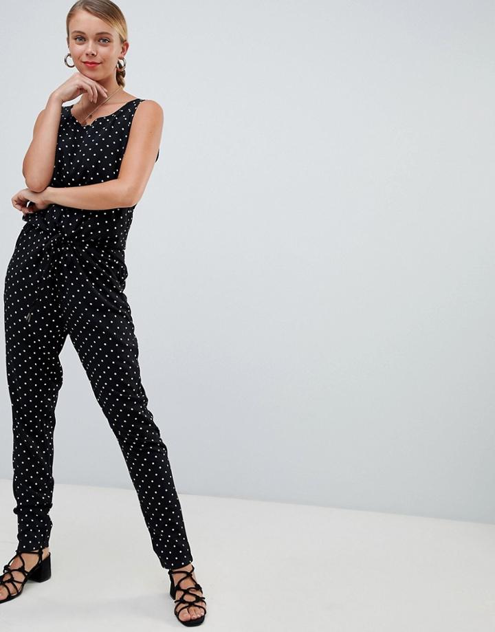 Only Lisa Polka Dot Jumpsuit - Black