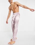 Asos Design Lounge Satin Pants In Mauve-purple