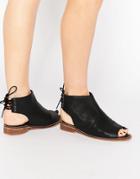 Asos Annabelle Lace Up Leather Ankle Boots - Black