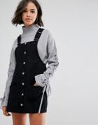 Pull & Bear Denim Overall Dress - Black