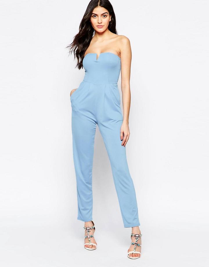 Twin Sister Bandeau Jumpsuit - Powder Blue